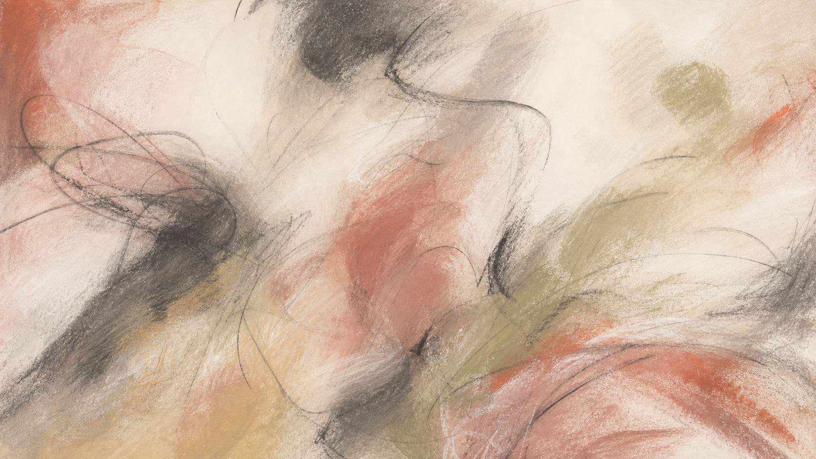 Abstract charcoal and pastel gesture illustration