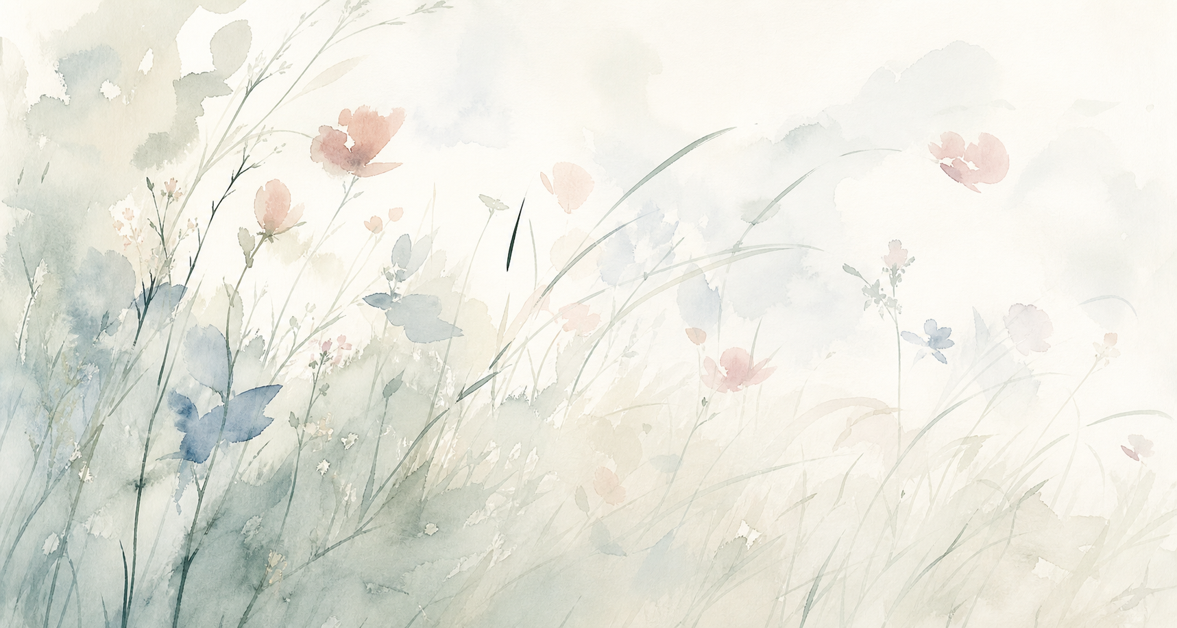 Soft meadow watercolor illustration